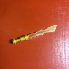 Lego Trans Yellow Weapon Sword Blade Jagged Edges Bar End Marbled Red Pattern