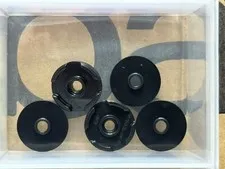 LEGO Parts - Black Tile, Round 2 x 2 with Open Stud - No 18674 - QTY 5