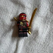 LEGO Ninjago Kai Skybound Minifigure 70601 w/ Gold Armor & 2 Swords WITH SHEATHS