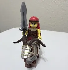 LEGO Red Sonja Fierce Barbarian Minifigure w/ LOTR War Horned Sheep