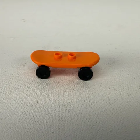 1x Lego Skateboard orange BLACK WHEELS