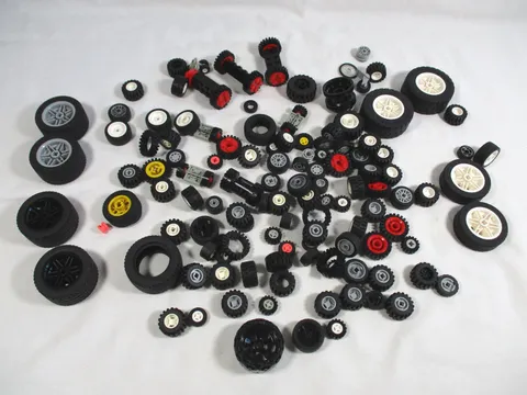 LEGO Huge Lot Wheels Tires 14 oz Mixed Sizes Types Parts Genuine LEGO