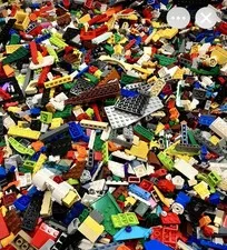 Lego mixed color and type bricks by the pound.