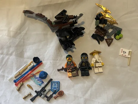 Mixed 2000s Lego Ninjago Lot Ninja Sensei Figures Weapons Cole Mini Dragon Parts