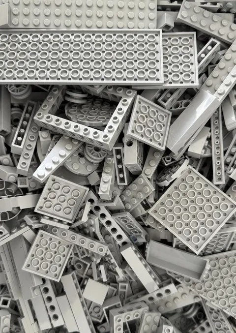Lot Of 1 Pound Lego Random Light Gray Parts Pieces Bricks Grey Sorted