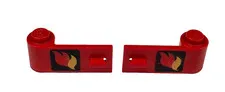 LEGO Red Door 1 x 3 x 1 Right & Left with Flame Pattern (3821 / 3822)