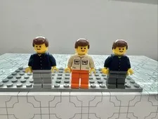 LEGO City Minifigure Lot of 3 Male Civilian Figures Worker Casual Genuine LEGO