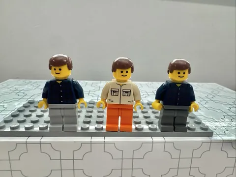 LEGO City Minifigure Lot of 3 Male Civilian Figures Worker Casual Genuine LEGO