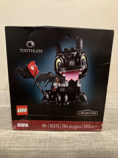 LEGO Icons Toothless How to Train Your Dragon 10375, 784 Pieces Complete Set