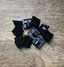 LEGO Black Plate, Modified 2 x 2 with Pin Hole. QTY 10. Part No. 10247.