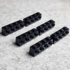 LEGO Part 30414 Brick Modified 1 x 4 with Studs on Side Black x6 Genuine