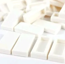 100 Pieces LEGO® 1x2 White Tiles 3069 3069b Smooth w Groove for Build Snow Ice