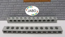 (J15/2/1) LEGO Technic 2 x 3895 Perforated Beam 1x12 old light grey