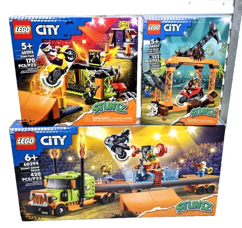 LEGO City Stuntz 3-Set Mega-Bundle (60294, 60293, & 60342 RETIRED NIB New Sealed