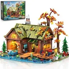 Overwater Cabin Kit with Light for Adults, Wooden House Building Blocks