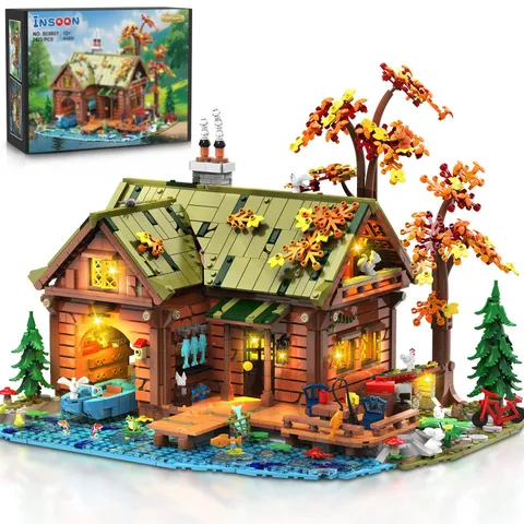 Overwater Cabin Kit with Light for Adults, Wooden House Building Blocks