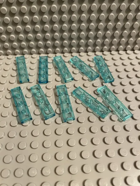 LEGO Part: Trans-Light Blue 1x4 Tile (No 2431) - QTY 10