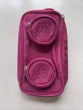 Lego Carry Gear Bright Pink Brick Mini Pouch 3 Zipper Pockets RN#120258 Portable