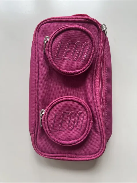 Lego Carry Gear Bright Pink Brick Mini Pouch 3 Zipper Pockets RN#120258 Portable