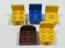 Vintage Lego Duplo Chairs Chair parts 34277 6478 31065 Blue Brown Yellow B3108