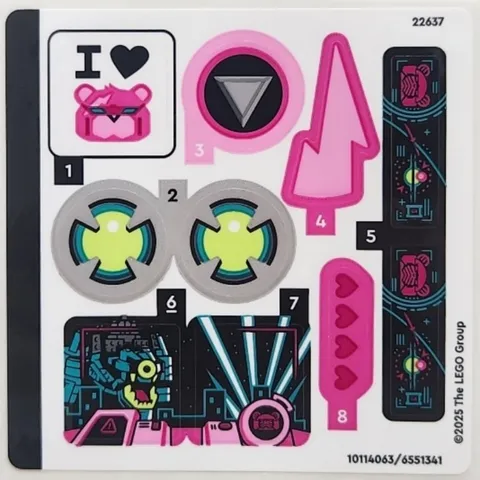 new LEGO Sticker Sheet #1 from 2025 Fortnite Mecha Team Leader set 77078