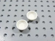 LEGO Lot of 2 White Bowls Food Accessory Minifig BI