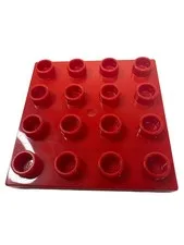LEGO Duplo Red Baseplate 4x4 Building Block Toy Plastic Replacement Part