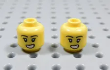 LEGO Lot of 2 Female Girl Head Minifig Smile Open Mouth BT