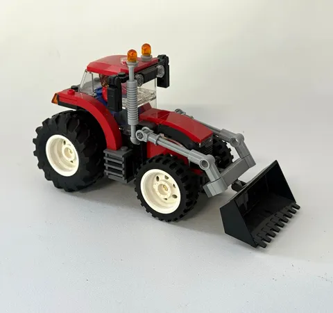 LEGO City 7634 Tractor Farm Red Front Loader 2009 Retired Set As Is