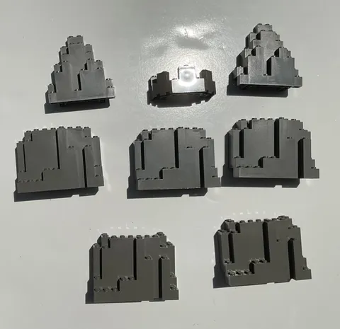 LEGO 6082 Gray BURP Rock Panel 4x10x6 Rectangular  plus Lot of Castle Parts