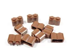 LEGO Lot of 10 Reddish Brown 1x2 Modified Log Bricks S6