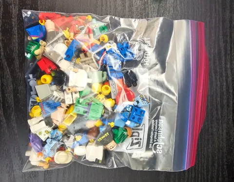 LEGO and bricks people parts lot with arms, legs, heads, shirts