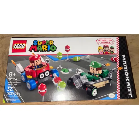 LEGO Super Mario Mario Kart Baby Mario vs Baby Luigi 72034 New Sealed 321 Pcs