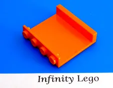 5 LEGO Orange Panel 1 x 4 x 3 without Side Supports Fire (4215 30007) - 5 Pieces