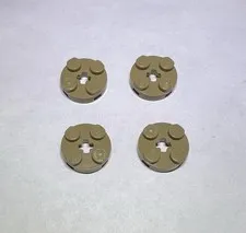 Lego Lot Of 4 Sand Yellow 2x2 Round Plate Plates New City Part