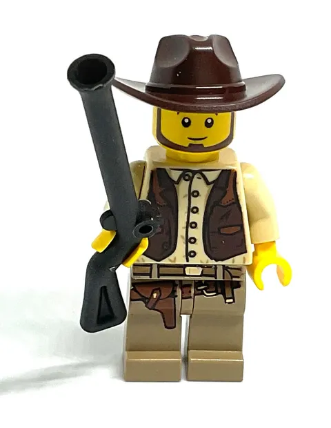 Lego Cowboy Minifigure - Western Gunslinger Handsome Rifleman Frontier Wild West