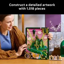 LEGO Wicked Emerald City Wall Art Building Set for Adults, 1,518 Pieces, Vibrant