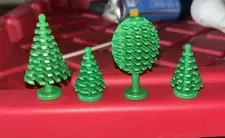 Mixed Lot of 4 Vintage Lego Green Trees Town City  Round Triangle Replacements 