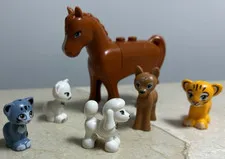 Lego Animals Minifigures Lot Fawn Deer Cat Horse Tiger White Poodle Dog