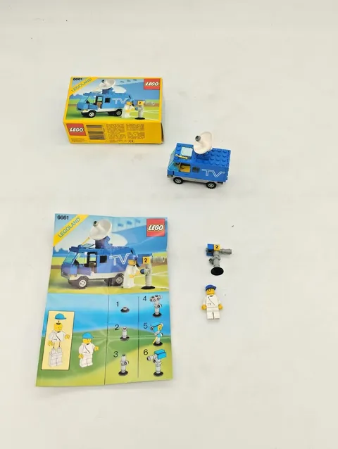 LEGO 6661 TV Van / Mobile TV Studio GOOD Original Box Classic Town Vintage Car 80s