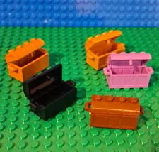 LEGO Treasure Chests Lot 5 Colors; Black, Brown, Light Brown, Gold, Light Purple