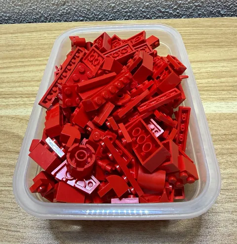 LEGO Red Pieces Parts Lot 240g 8.5 oz Mixed Bricks