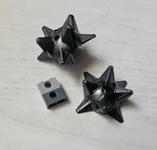 2x LEGO Hero Factory Weapon 98578 Spiked Ball Half (Dark Pearl Gray)