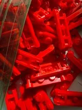 LEGO - NEW- #18649-RED -PLATE MODIFIED 1 X 2 W/ 2 HANDLES-20 PIECES
