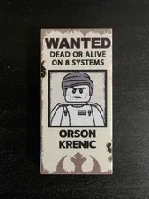 Lego Start Wars Wanted Tile ORSON KRENIC
