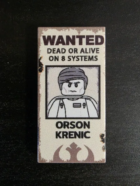 Lego Start Wars Wanted Tile ORSON KRENIC