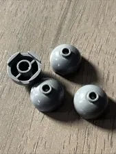 LEGO 553 Dark Bluish Gray Round Brick 2x2 Dome Top 4 Pieces