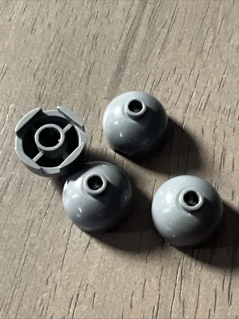LEGO 553 Dark Bluish Gray Round Brick 2x2 Dome Top 4 Pieces