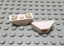 LEGO Lot of 2 White 3x1 Double Inverted Slope Pieces