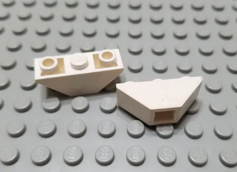 LEGO Lot of 2 White 3x1 Double Inverted Slope Pieces